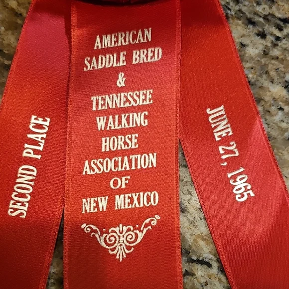 3 Vintage 1965 American Saddle Bred Tennessee Walker horse show rosettes ribbons - Picture 11 of 14